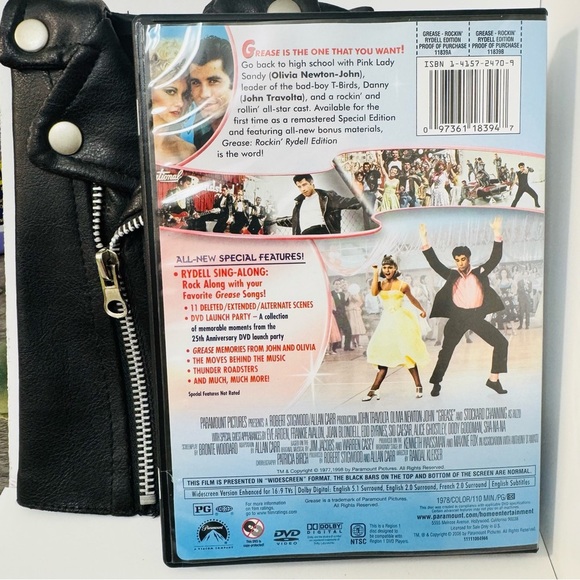 Grease DVD - Rockin’ Rydell Edition with Black Leather Jacket Case - Picture 3 of 7